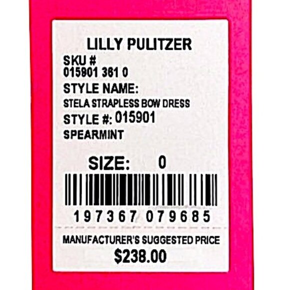 Lilly Pulitzer Stela Strapless Dress in Spearmint NWT - Size 0 - Picture 8 of 9